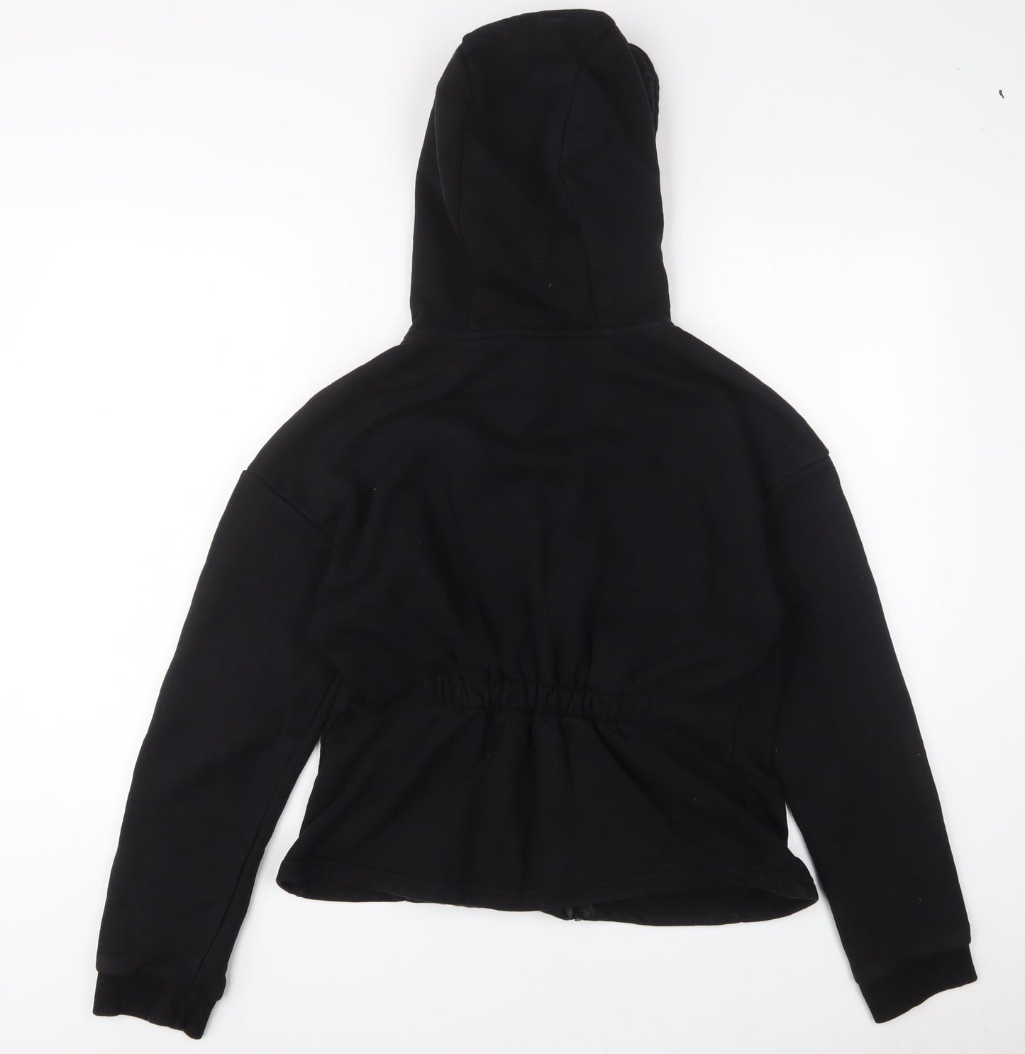 USA Pro Womens Black Cotton Full Zip Hoodie Size 16 Zip - Logo, Embroidered