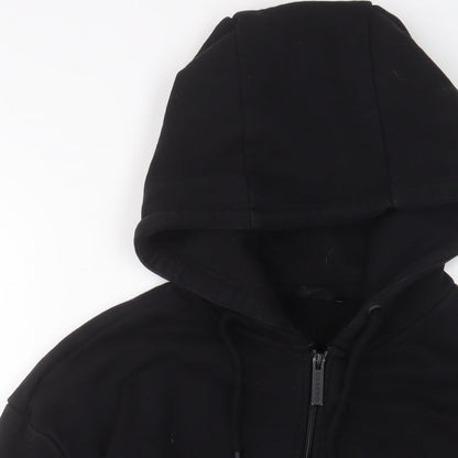 USA Pro Womens Black Cotton Full Zip Hoodie Size 16 Zip - Logo, Embroidered