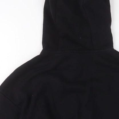 USA Pro Womens Black Cotton Full Zip Hoodie Size 16 Zip - Logo, Embroidered