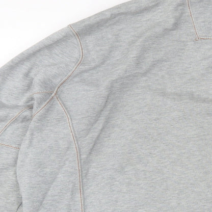Boss Orange Mens Grey Cotton Full Zip Sweatshirt Size XL - Logo