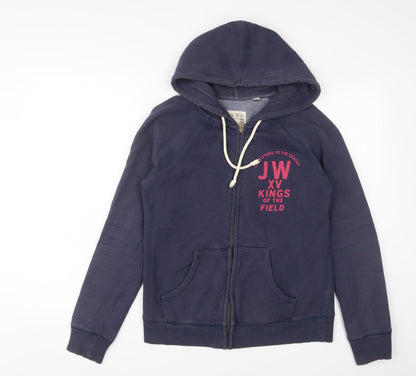Womens UK Size 8 Jack Wills Blue Full Zip Hoodie