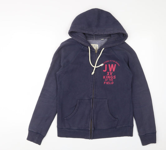 Womens UK Size 8 Jack Wills Blue Full Zip Hoodie
