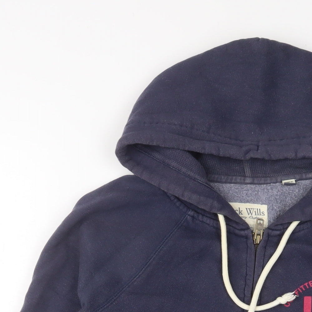 Womens UK Size 8 Jack Wills Blue Full Zip Hoodie