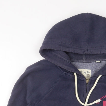 Womens UK Size 8 Jack Wills Blue Full Zip Hoodie