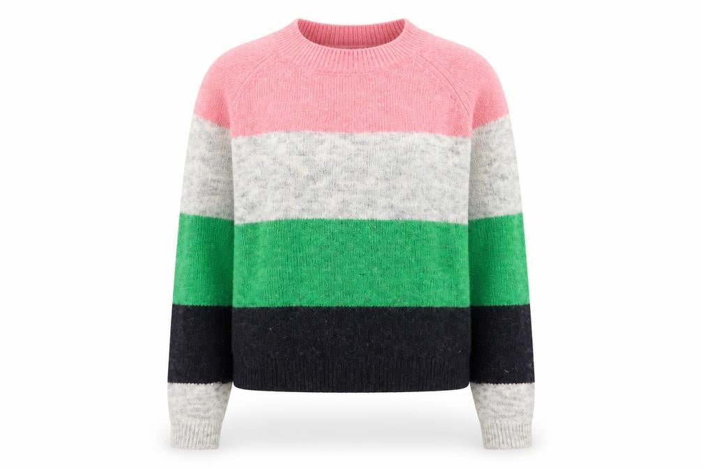 Only Womens Multicoloured Round Neck Striped Polyester Pullover Jumper Size XS