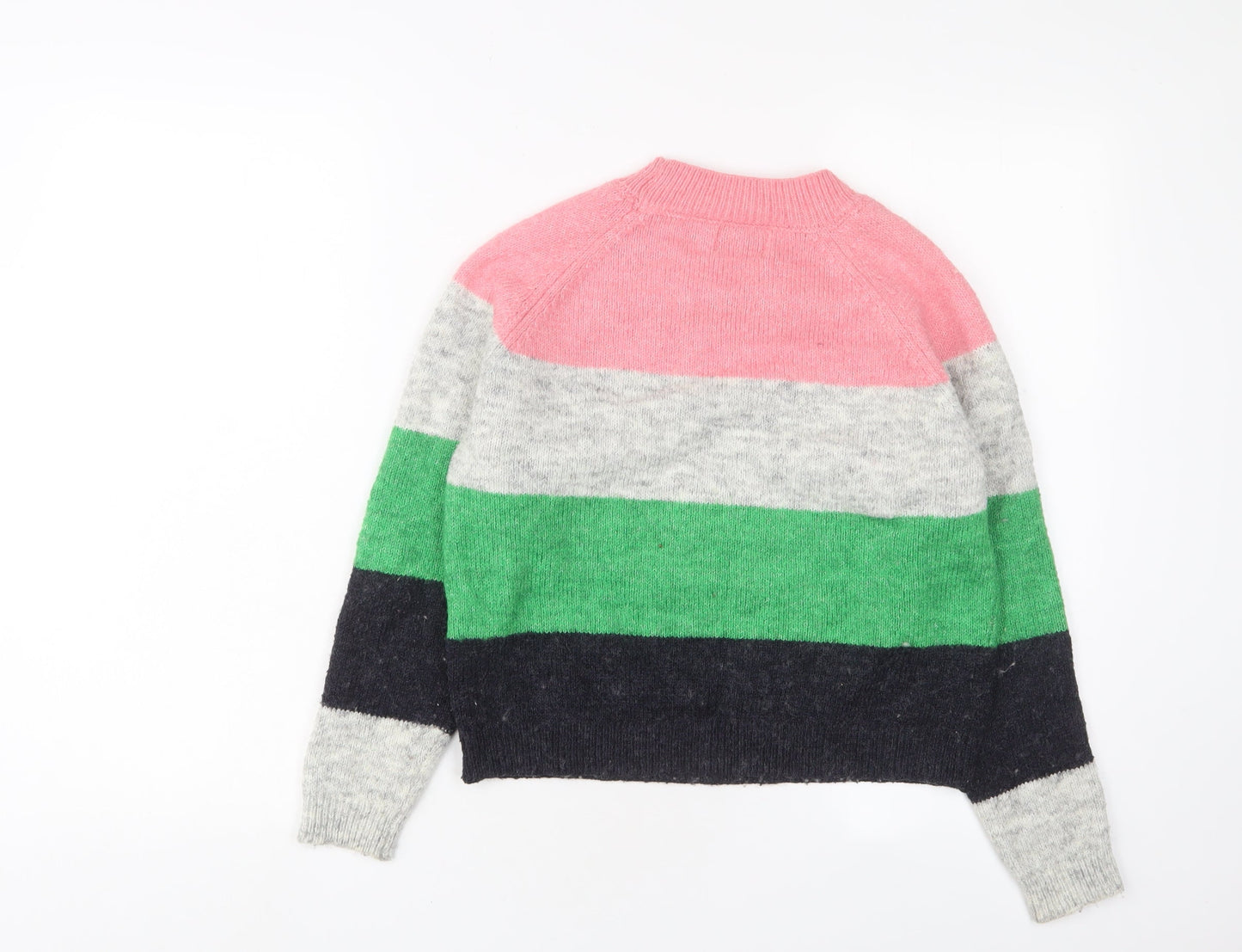 Only Womens Multicoloured Round Neck Striped Polyester Pullover Jumper Size XS