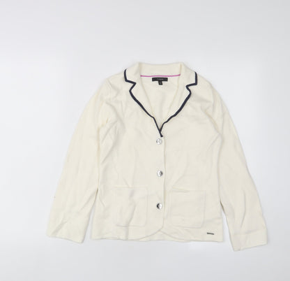 Autograph Girls Beige V-Neck Cotton Cardigan Jumper Size 9-10 Years Button
