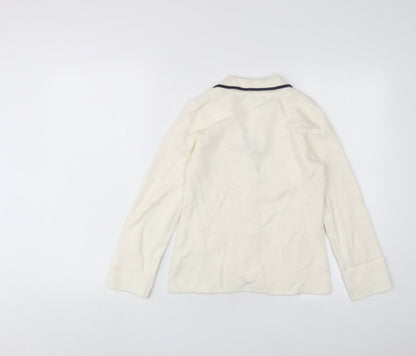 Autograph Girls Beige V-Neck Cotton Cardigan Jumper Size 9-10 Years Button