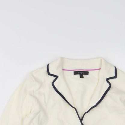 Autograph Girls Beige V-Neck Cotton Cardigan Jumper Size 9-10 Years Button