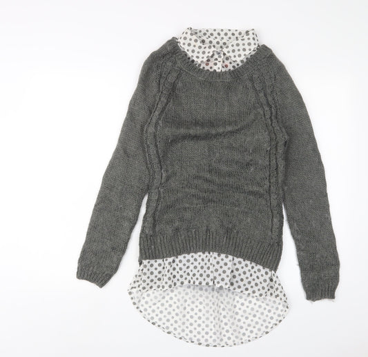 Womens UK Size 10 NEXT Grey Pullover Jumper