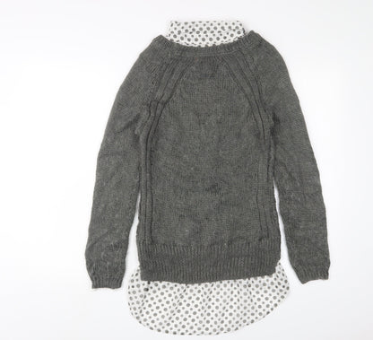 Womens UK Size 10 NEXT Grey Pullover Jumper