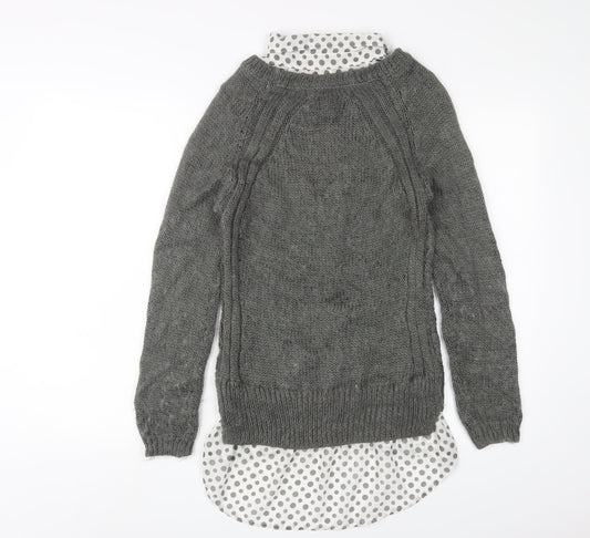 Womens UK Size 10 NEXT Grey Pullover Jumper