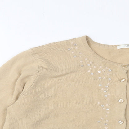 Womens UK Size 18 Marks and Spencer Beige Cardigan Jumper