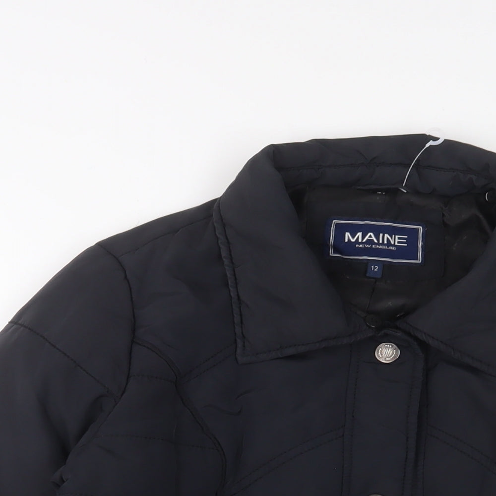 Womens UK Size 12 Maine Blue Quilted Coat