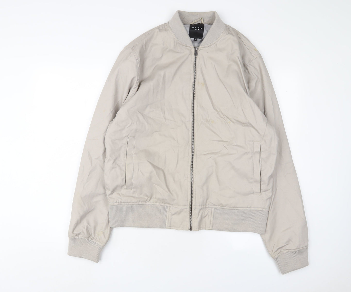 Mens UK Size L New London Beige Bomber Jacket