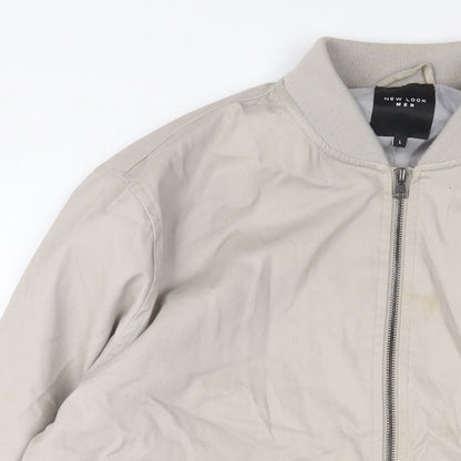 Mens UK Size L New London Beige Bomber Jacket