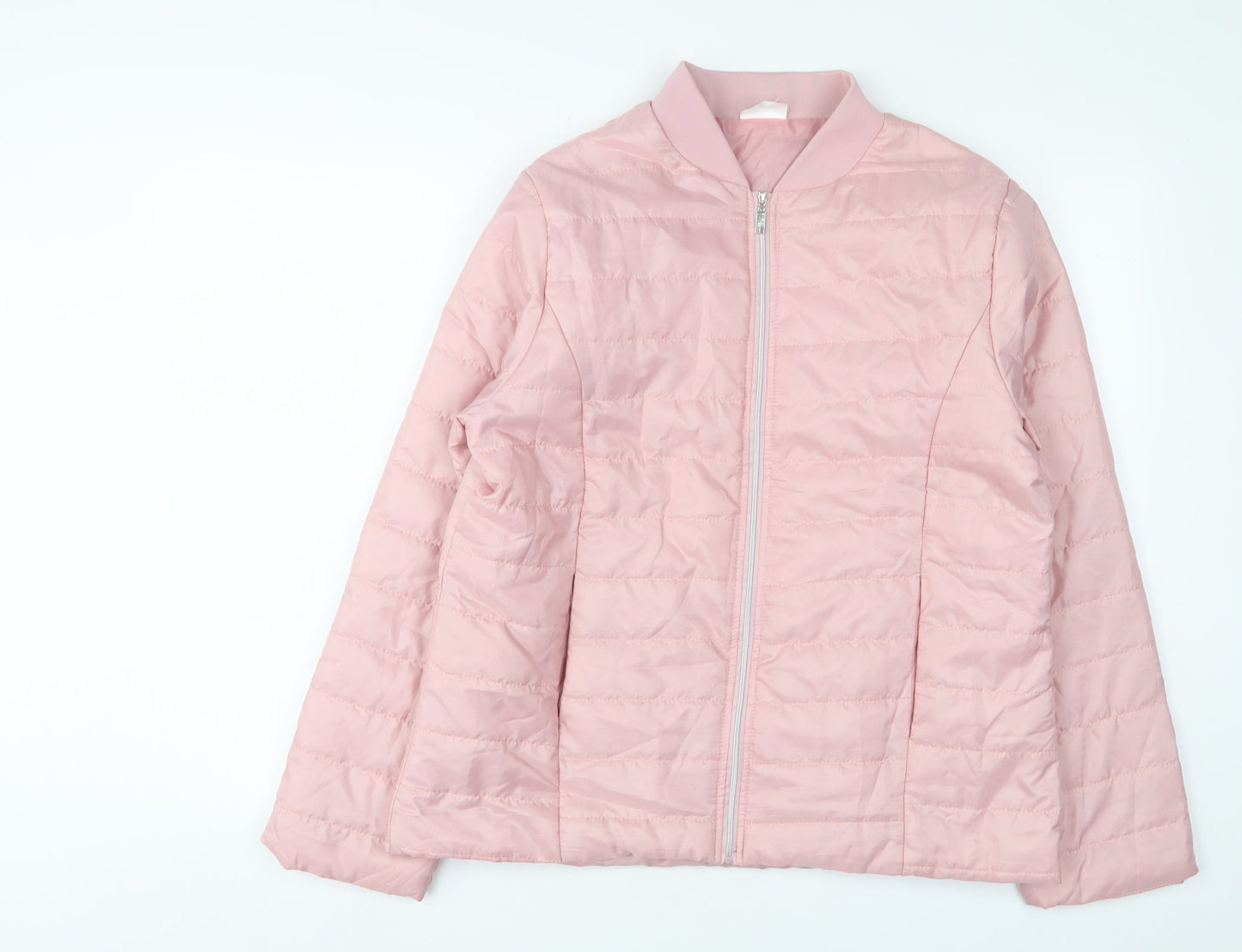Laura De Seine Womens Pink Quilted Jacket Size 14 Zip
