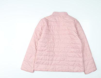 Laura De Seine Womens Pink Quilted Jacket Size 14 Zip