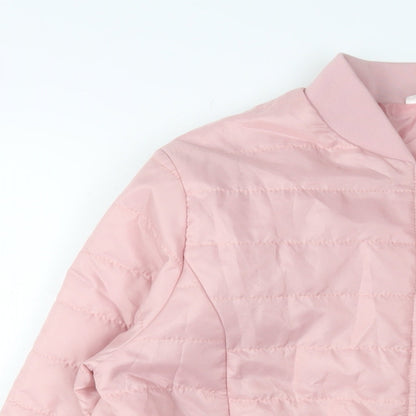 Laura De Seine Womens Pink Quilted Jacket Size 14 Zip