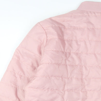 Laura De Seine Womens Pink Quilted Jacket Size 14 Zip