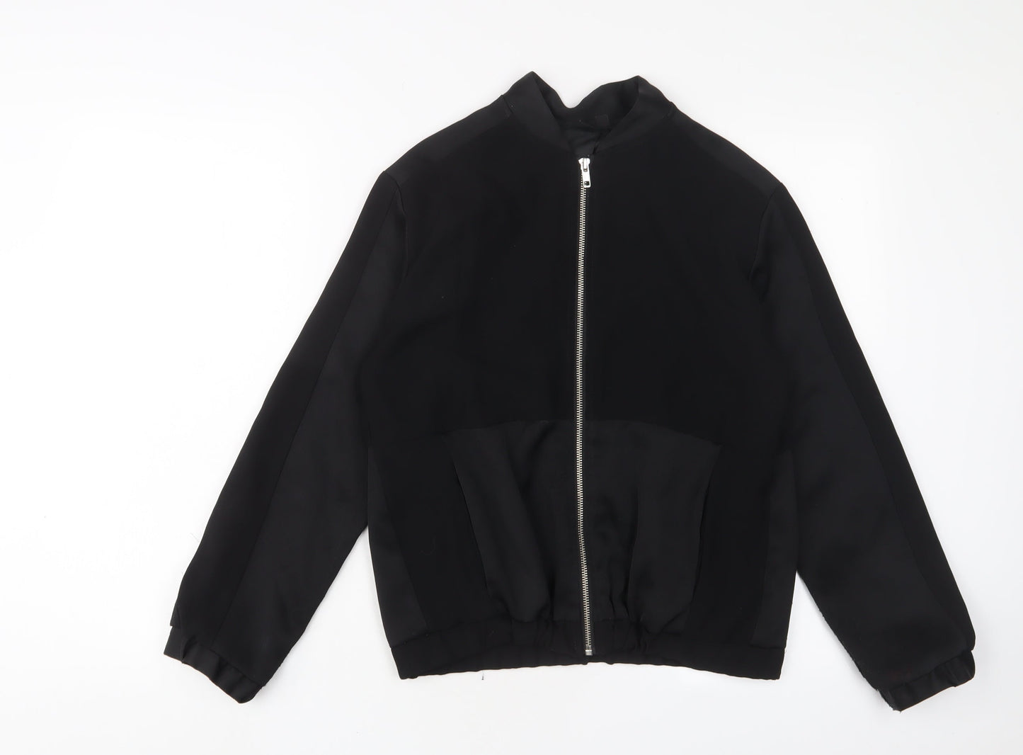 Womens UK Size 8 Topshop Black Bomber Jacket