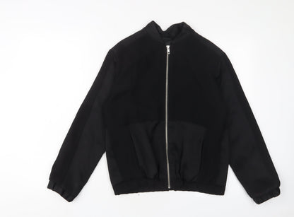 Womens UK Size 8 Topshop Black Bomber Jacket