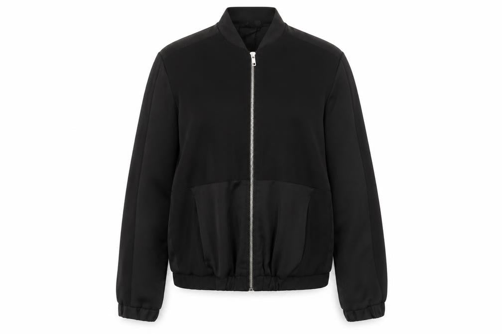 Womens UK Size 8 Topshop Black Bomber Jacket