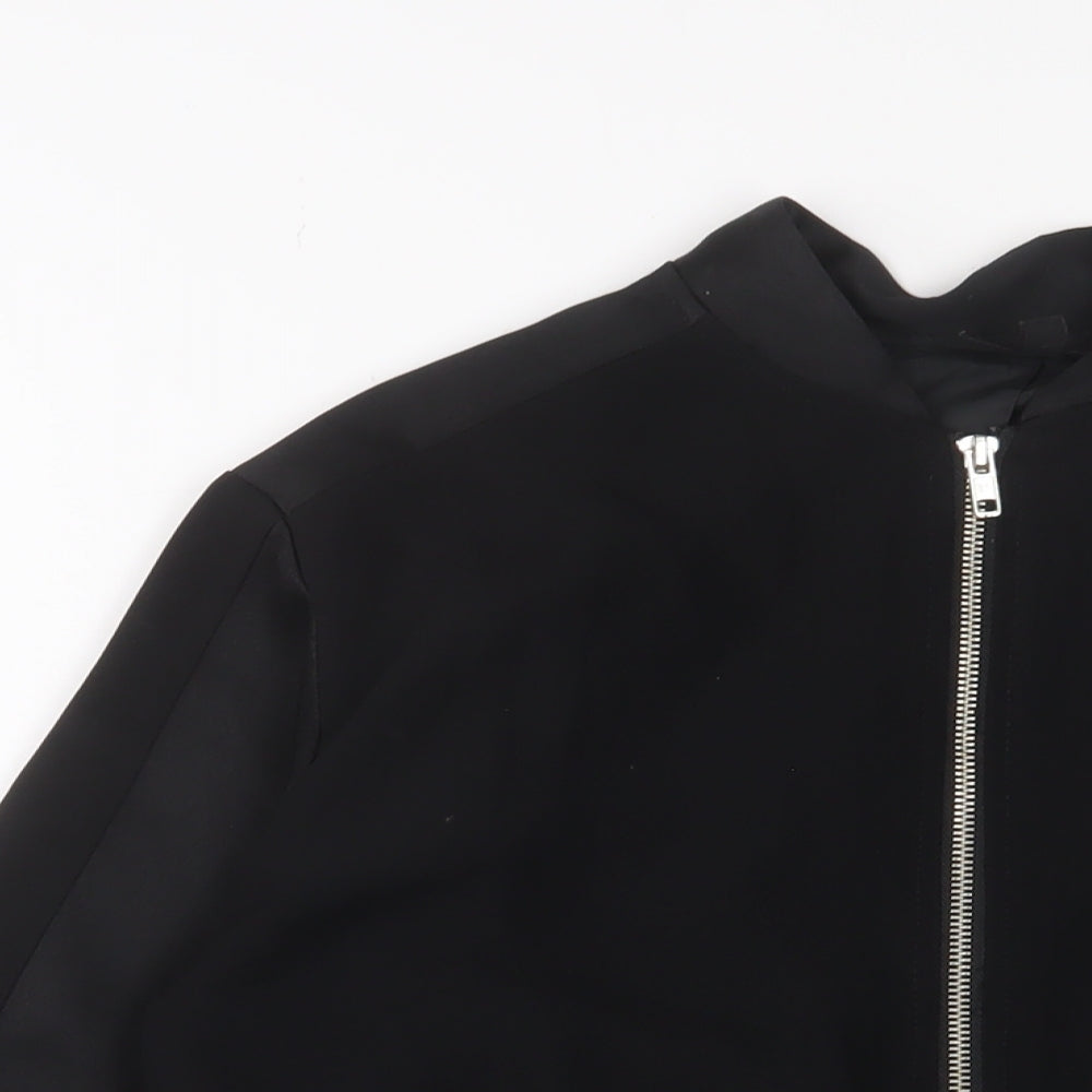 Womens UK Size 8 Topshop Black Bomber Jacket