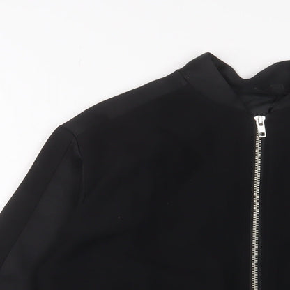 Womens UK Size 8 Topshop Black Bomber Jacket