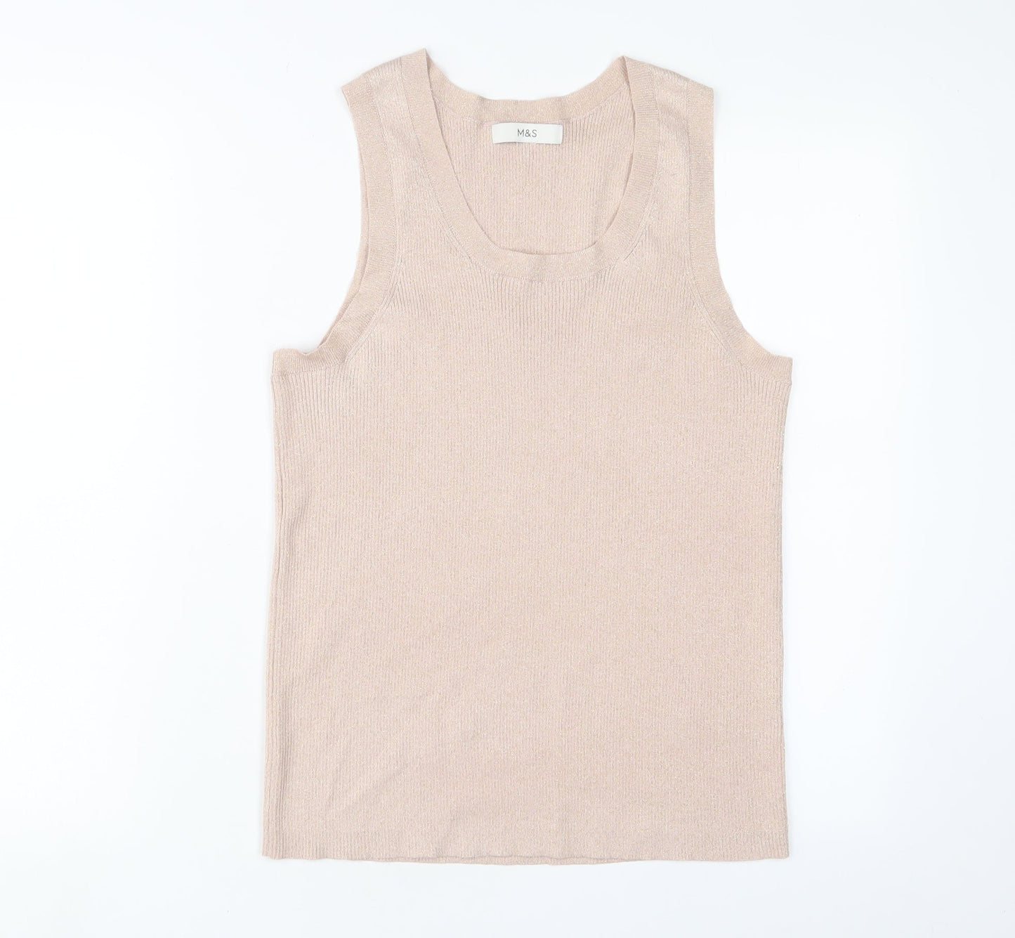 Womens UK Size 14 Marks and Spencer Beige Basic Tank