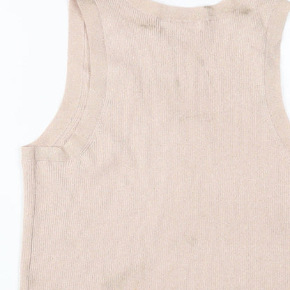 Womens UK Size 14 Marks and Spencer Beige Basic Tank