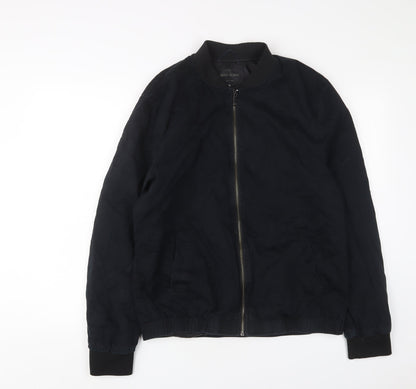 Mens UK Size XL River Island Black Bomber Jacket