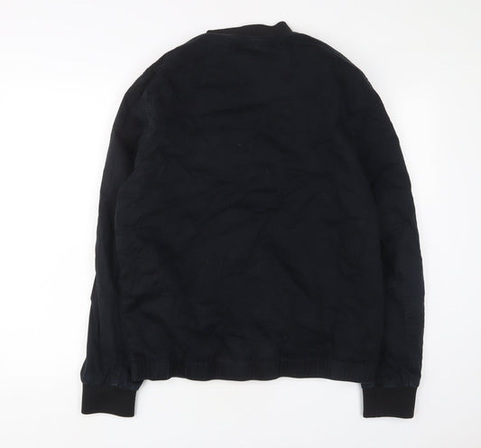 Mens UK Size XL River Island Black Bomber Jacket