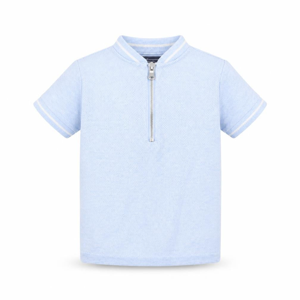 NEXT Boys Blue Cotton Basic T-Shirt Size 3 Years Crew Neck Zip