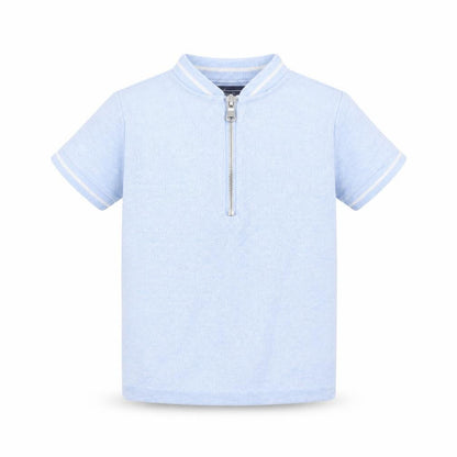 NEXT Boys Blue Cotton Basic T-Shirt Size 3 Years Crew Neck Zip