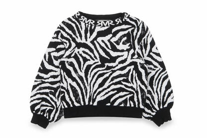 River Island Girls White Crew Neck Animal Print Viscose Pullover Jumper Size 2-3 Years Pullover - Sequins