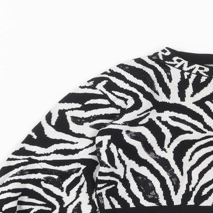 River Island Girls White Crew Neck Animal Print Viscose Pullover Jumper Size 2-3 Years Pullover - Sequins