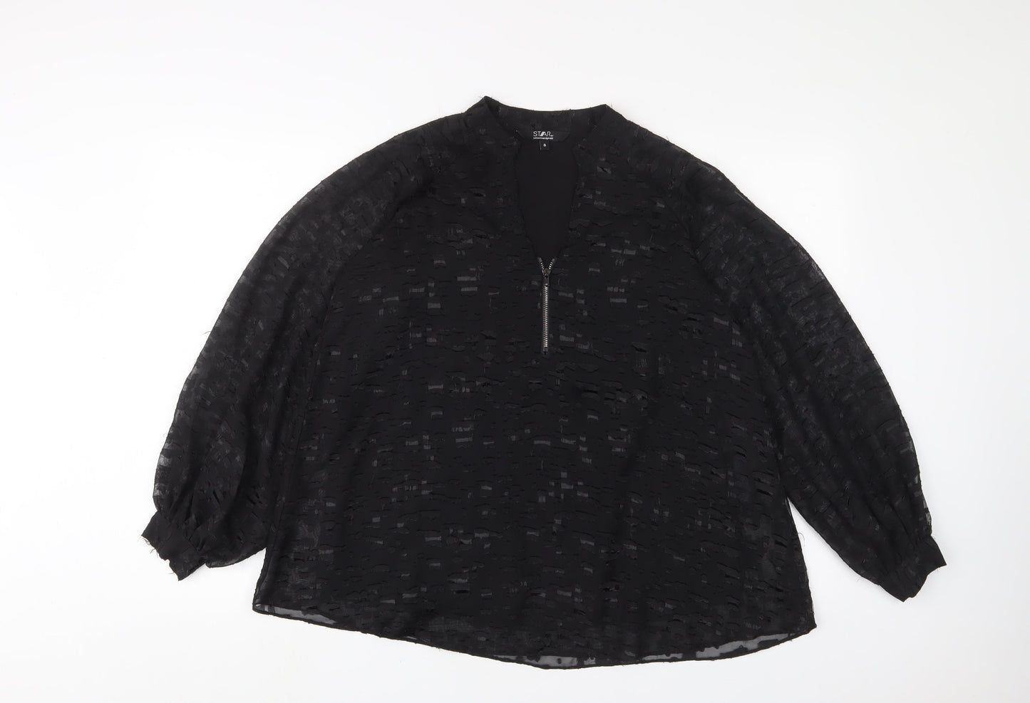 Womens UK Size 8 Julien Macdonald Black Basic Blouse