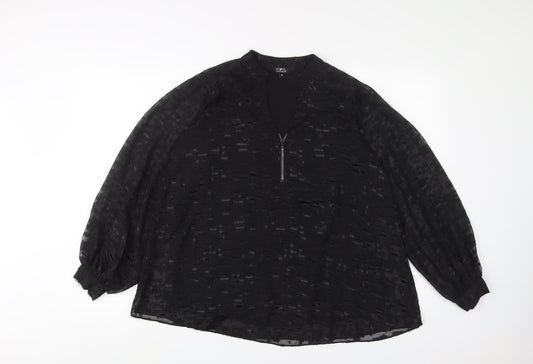 Womens UK Size 8 Julien Macdonald Black Basic Blouse