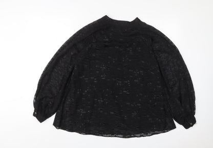 Womens UK Size 8 Julien Macdonald Black Basic Blouse
