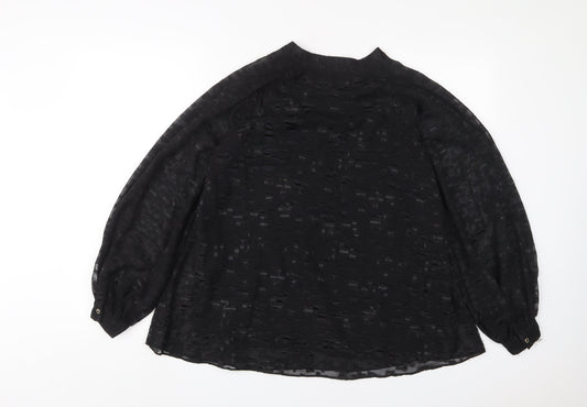 Womens UK Size 8 Julien Macdonald Black Basic Blouse