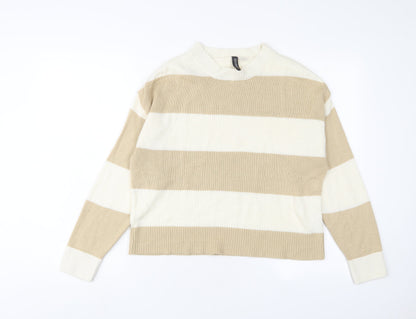 Womens UK Size XS H&M Beige Pullover Jumper