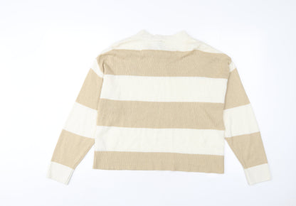 Womens UK Size XS H&M Beige Pullover Jumper
