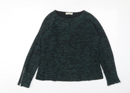 Womens UK Size 10 Indigo Green Pullover Jumper
