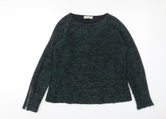 Womens UK Size 10 Indigo Green Pullover Jumper