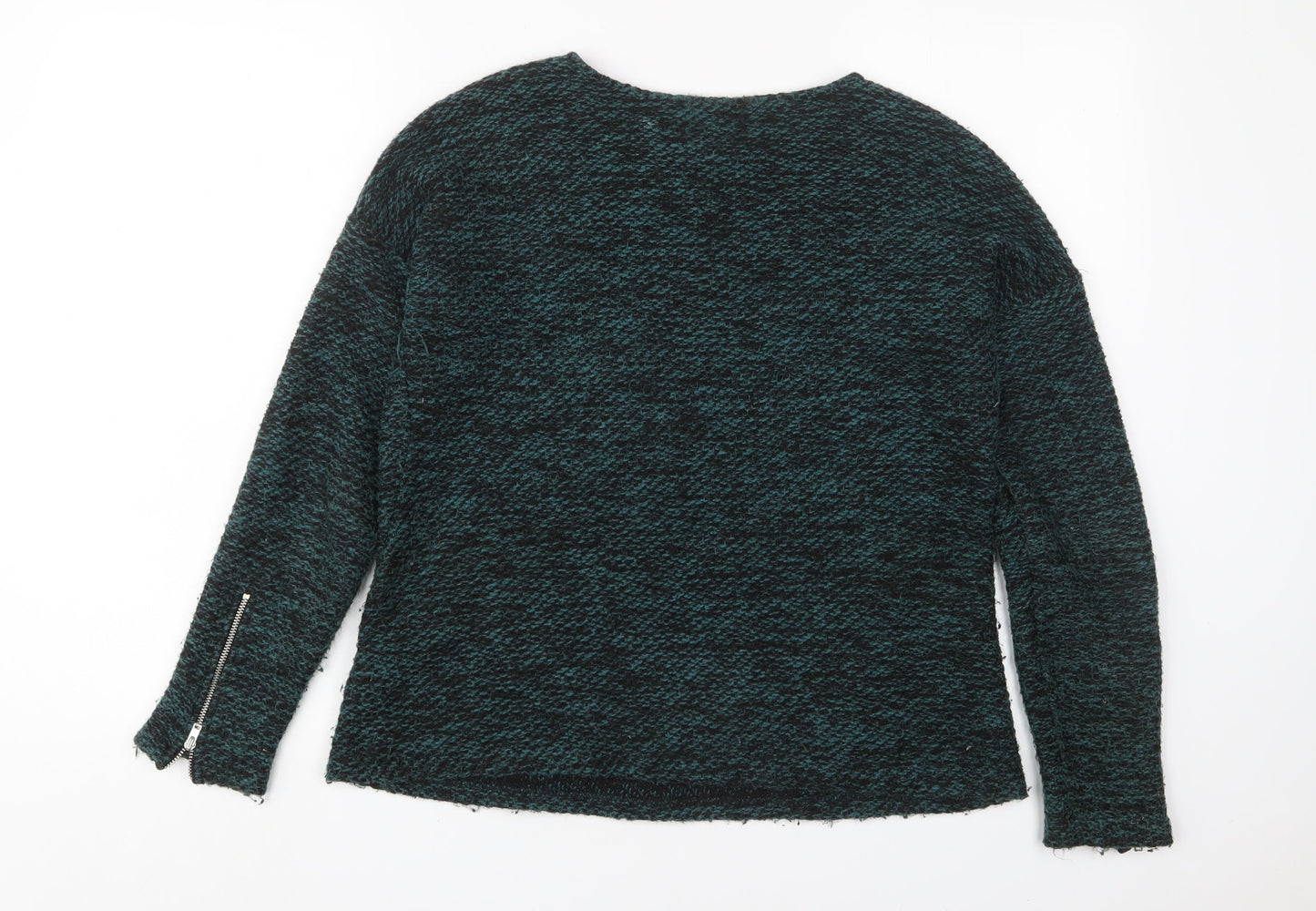 Womens UK Size 10 Indigo Green Pullover Jumper