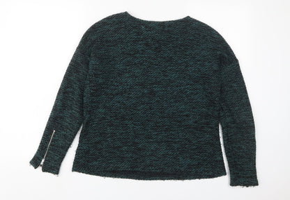 Womens UK Size 10 Indigo Green Pullover Jumper