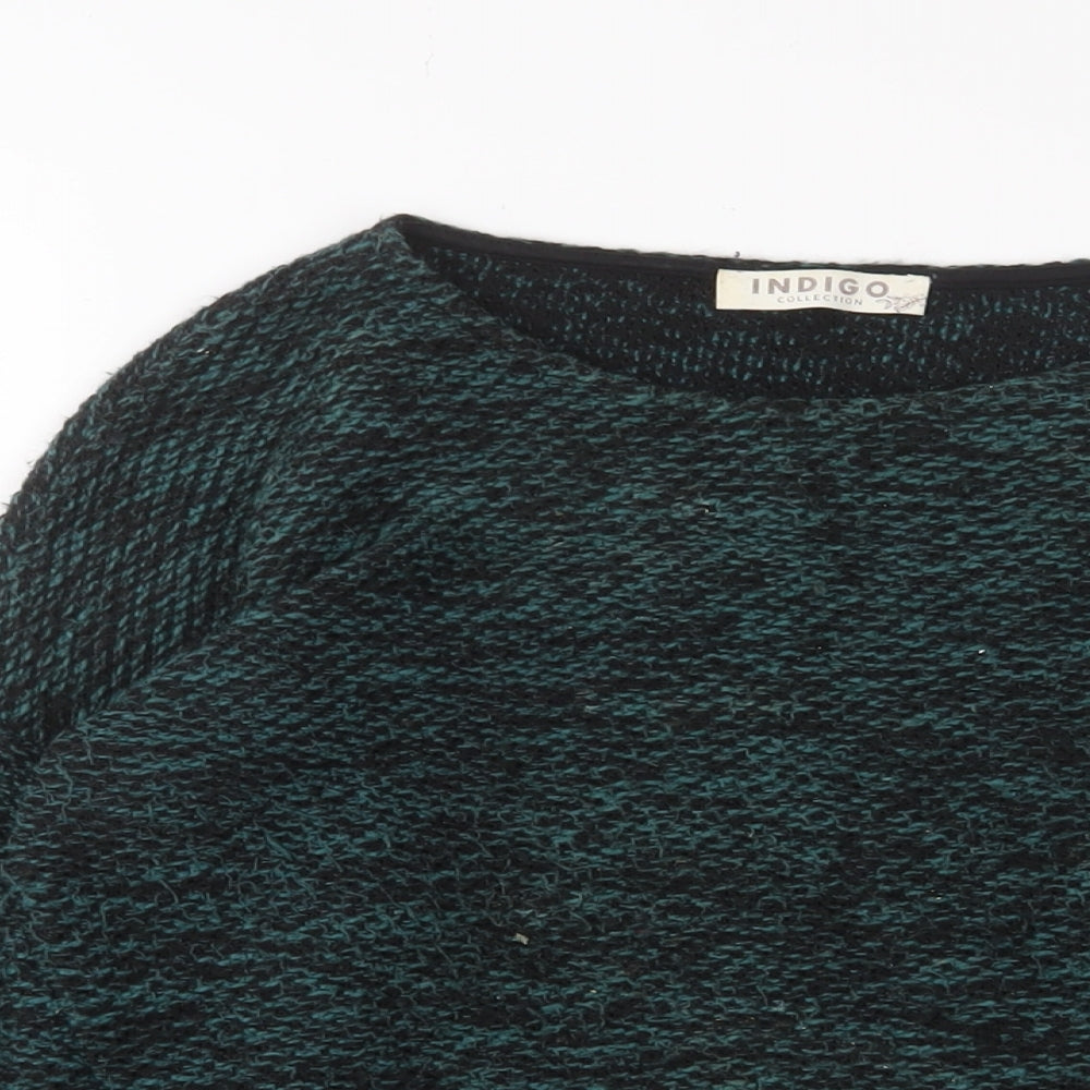 Womens UK Size 10 Indigo Green Pullover Jumper