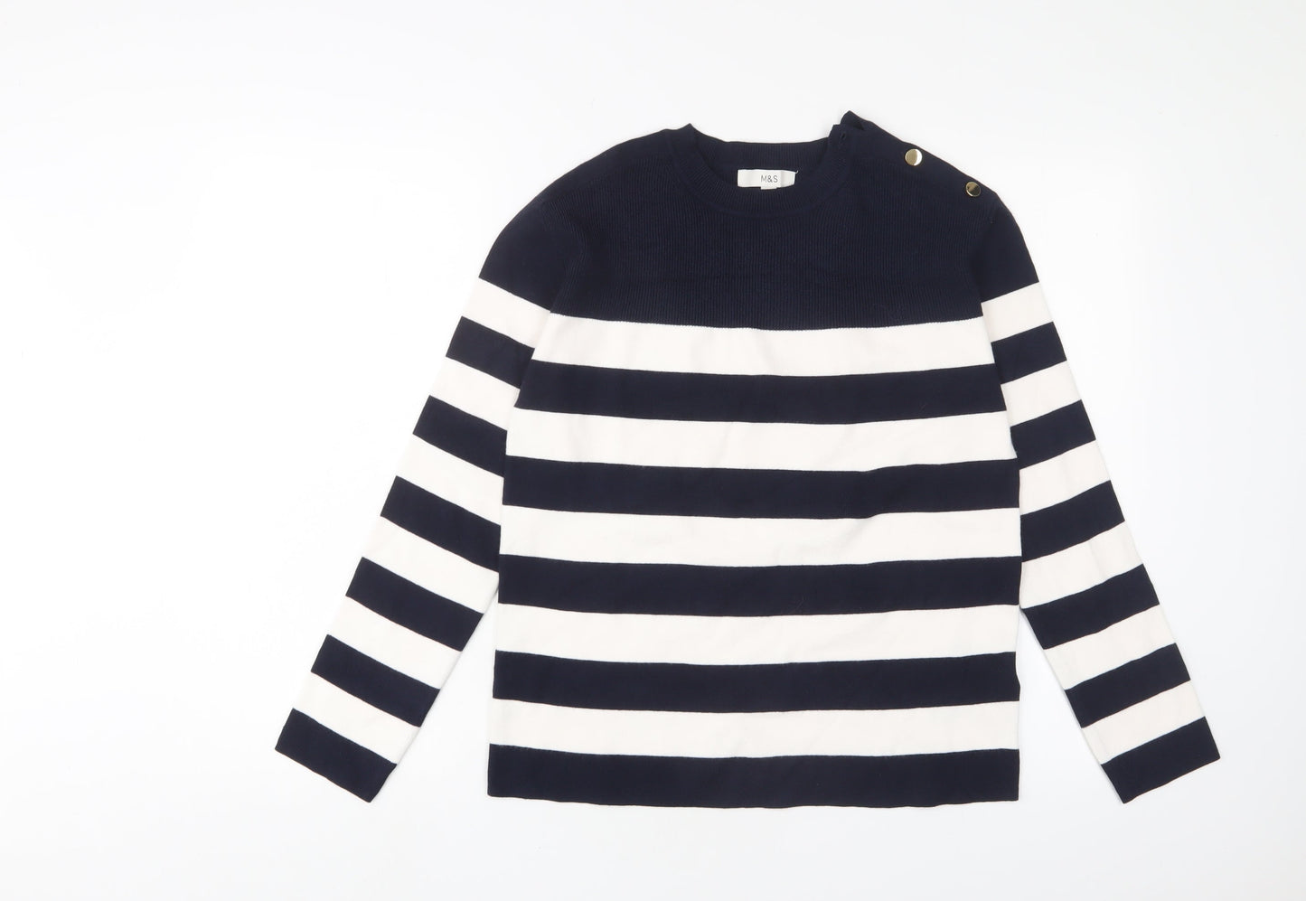 Womens UK Size S Marks and Spencer Blue Pullover Jumper