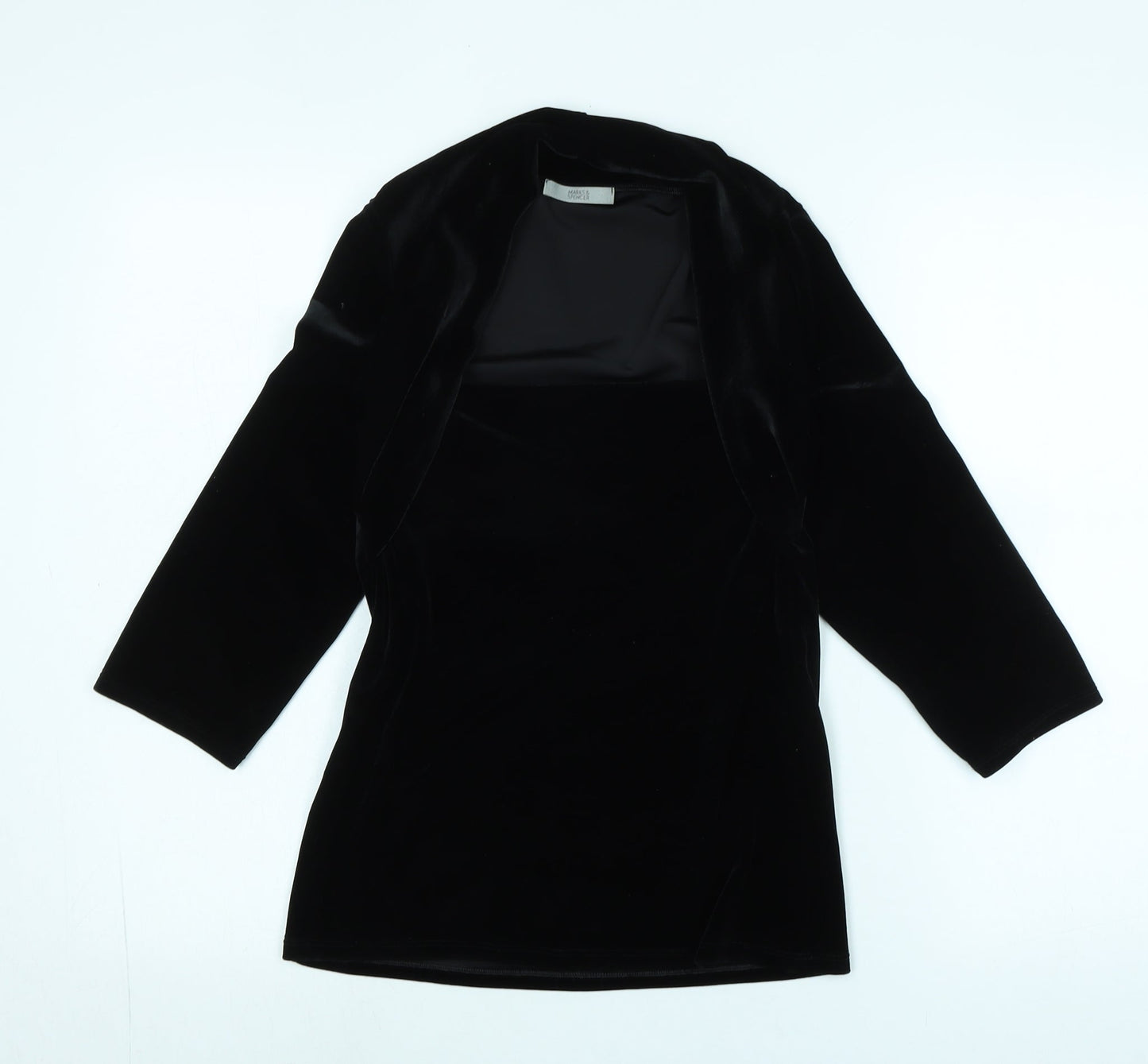 Womens UK Size 14 Marks and Spencer Black Jersey Blouse